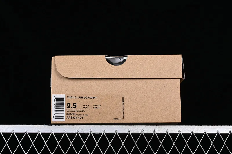 All categories Air Jordan Jordan series basketball shoes Air Jordan 1 High LJR version Off White x Air Jordan OW AJ1 Joe 1 joint white and red high-top basketball shoes AA3834-101